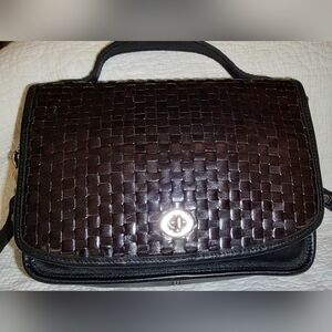 Woven Leather Two Tone Brown And Black Bag (Unbranded)